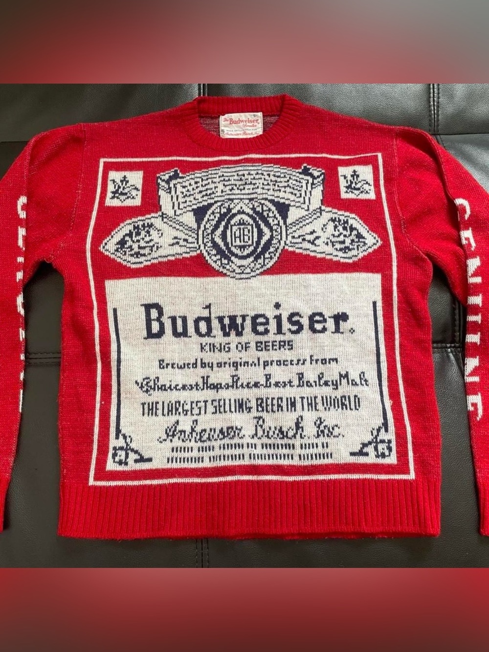 Vintage Budweiser Logo Crewneck Sweater - Size S